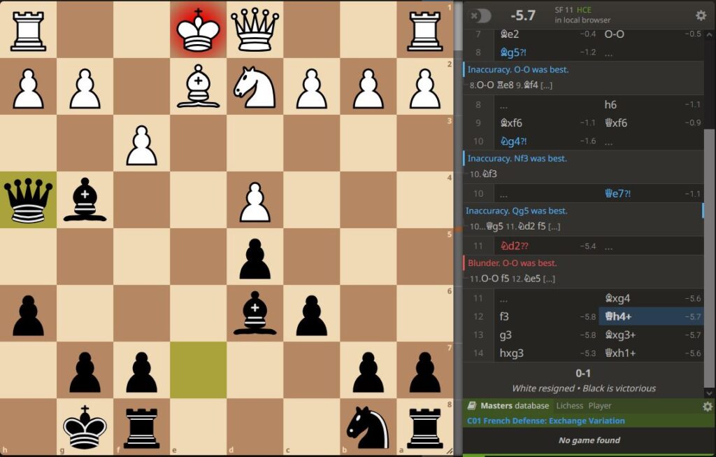 Lichess game analysis